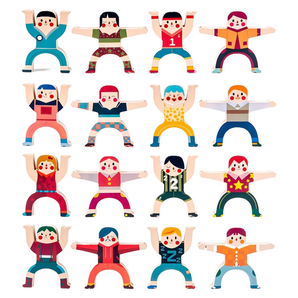 16-Piece Wooden Stacking Balance Game