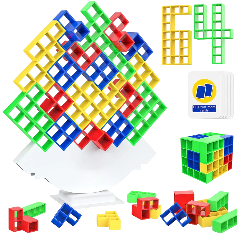 64-Pieces Tower Balance Game